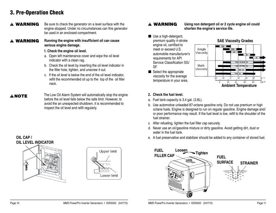 Pre-operation check | MMD Equipment IGR3000 User Manual | Page 6 / 25
