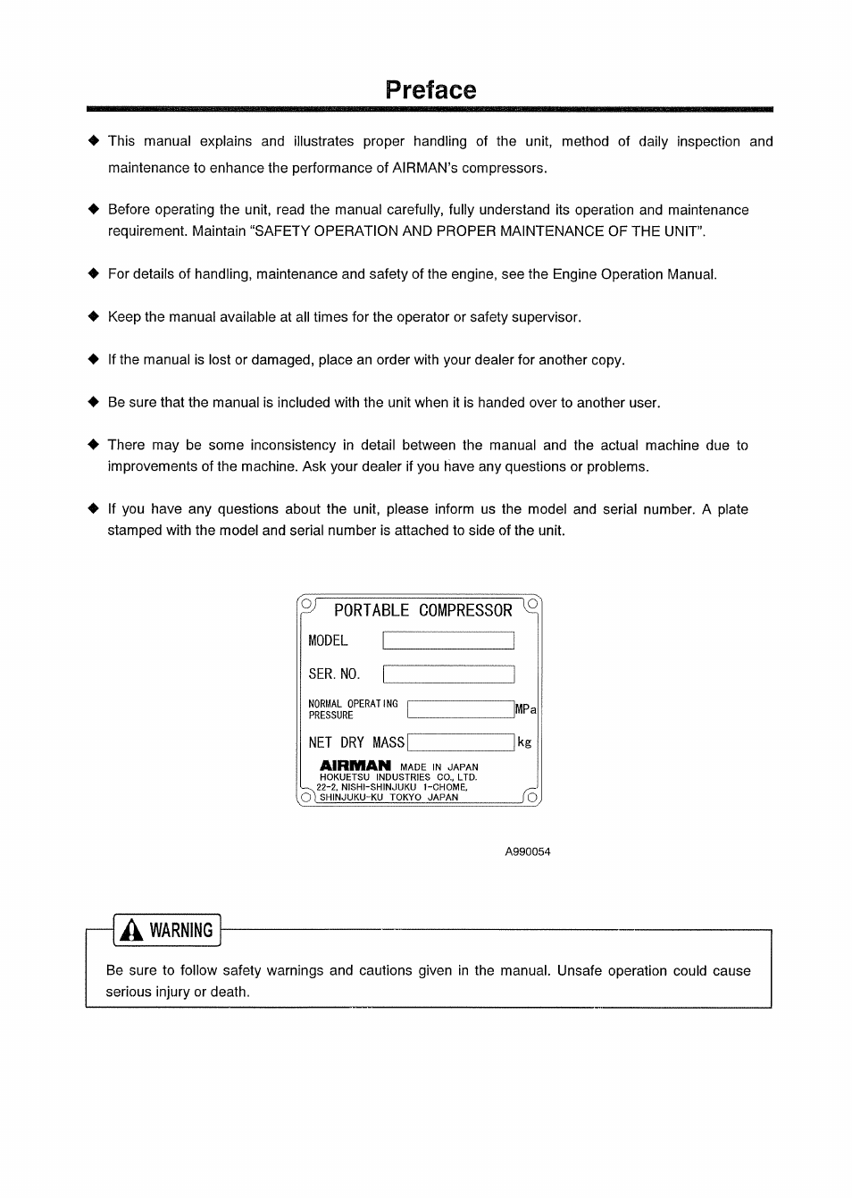 Preface | MMD Equipment 100S-6B4 User Manual | Page 2 / 65