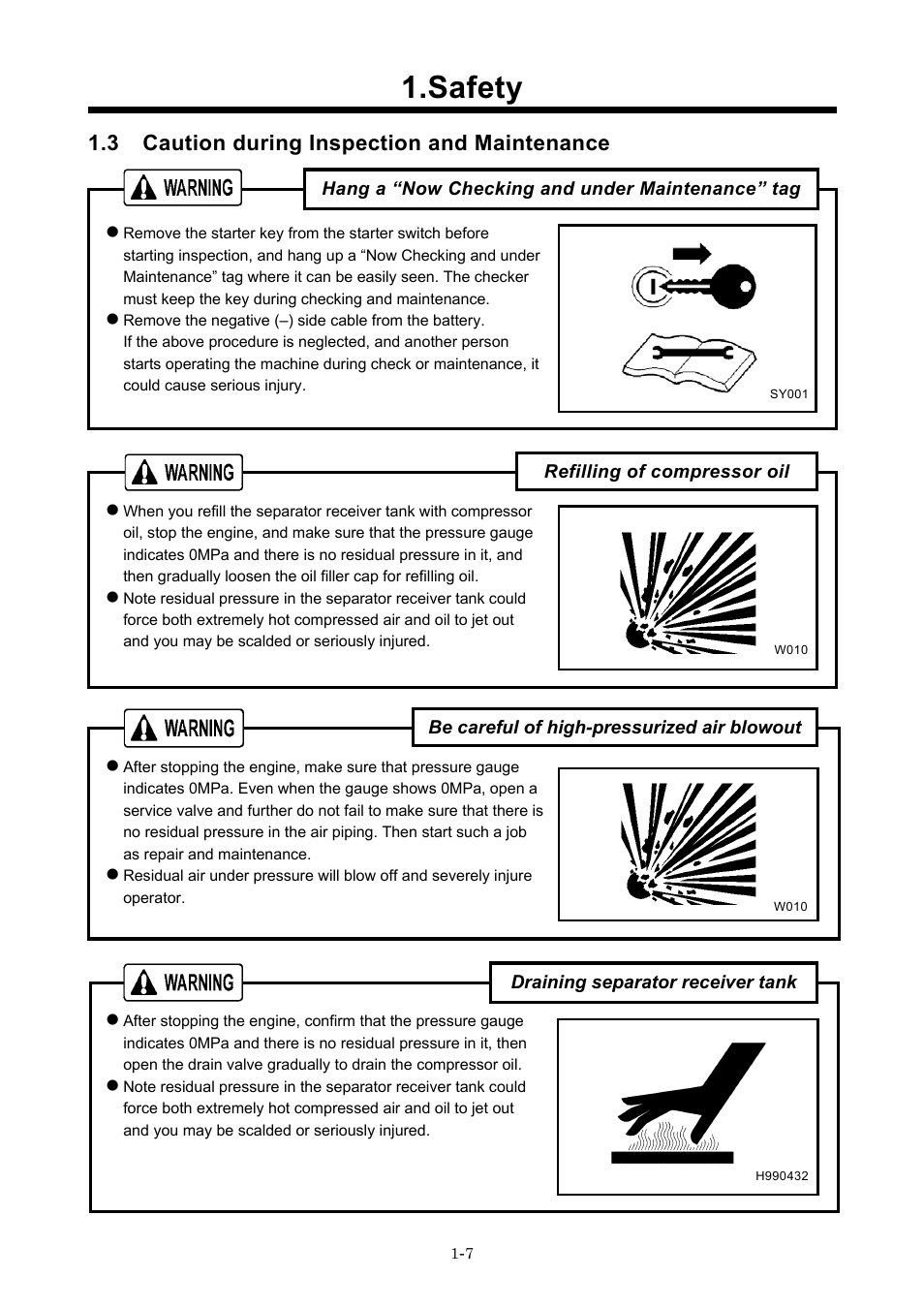 Safety, 3 caution during inspection and maintenance | MMD Equipment 185S-5C2 part 1 User Manual | Page 10 / 36