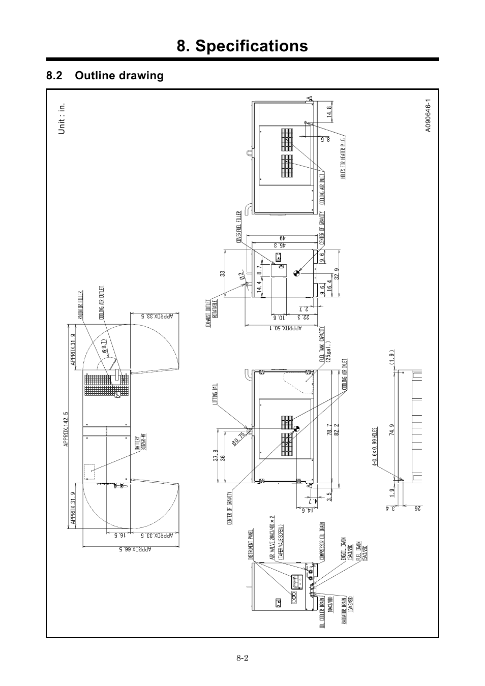 Specifications, 2 outline drawing | MMD Equipment 185S-5C2 part 2 User Manual | Page 23 / 29