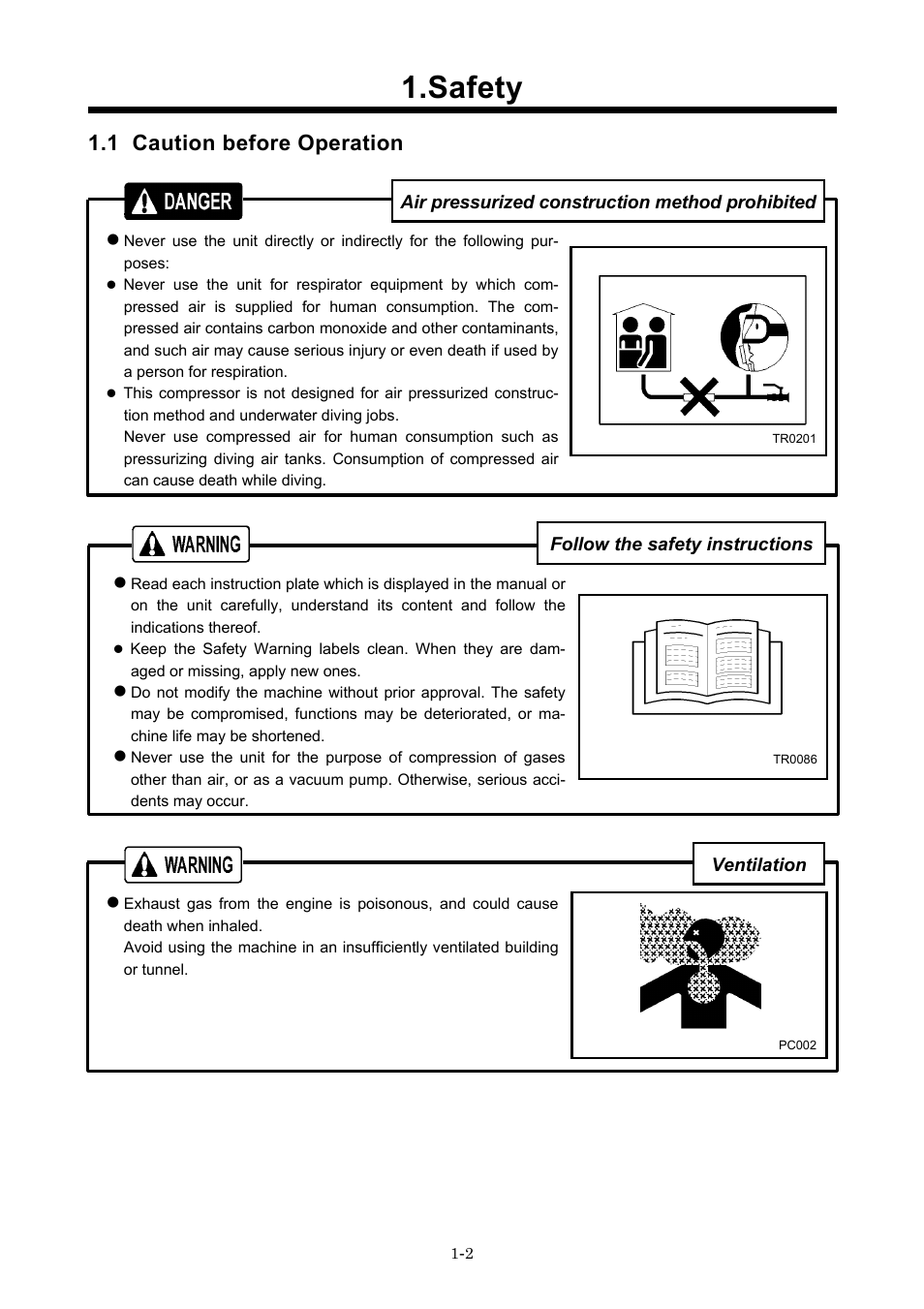 1 caution before operation, Safety | MMD Equipment 185S-6C1 User Manual | Page 5 / 65