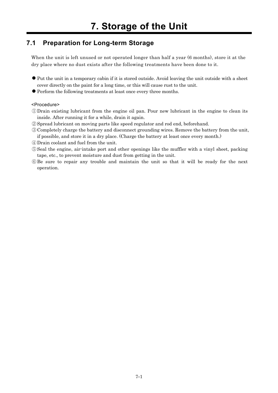 Storage of the unit, 1 preparation for long-term storage | MMD Equipment 185S-6C1 User Manual | Page 58 / 65