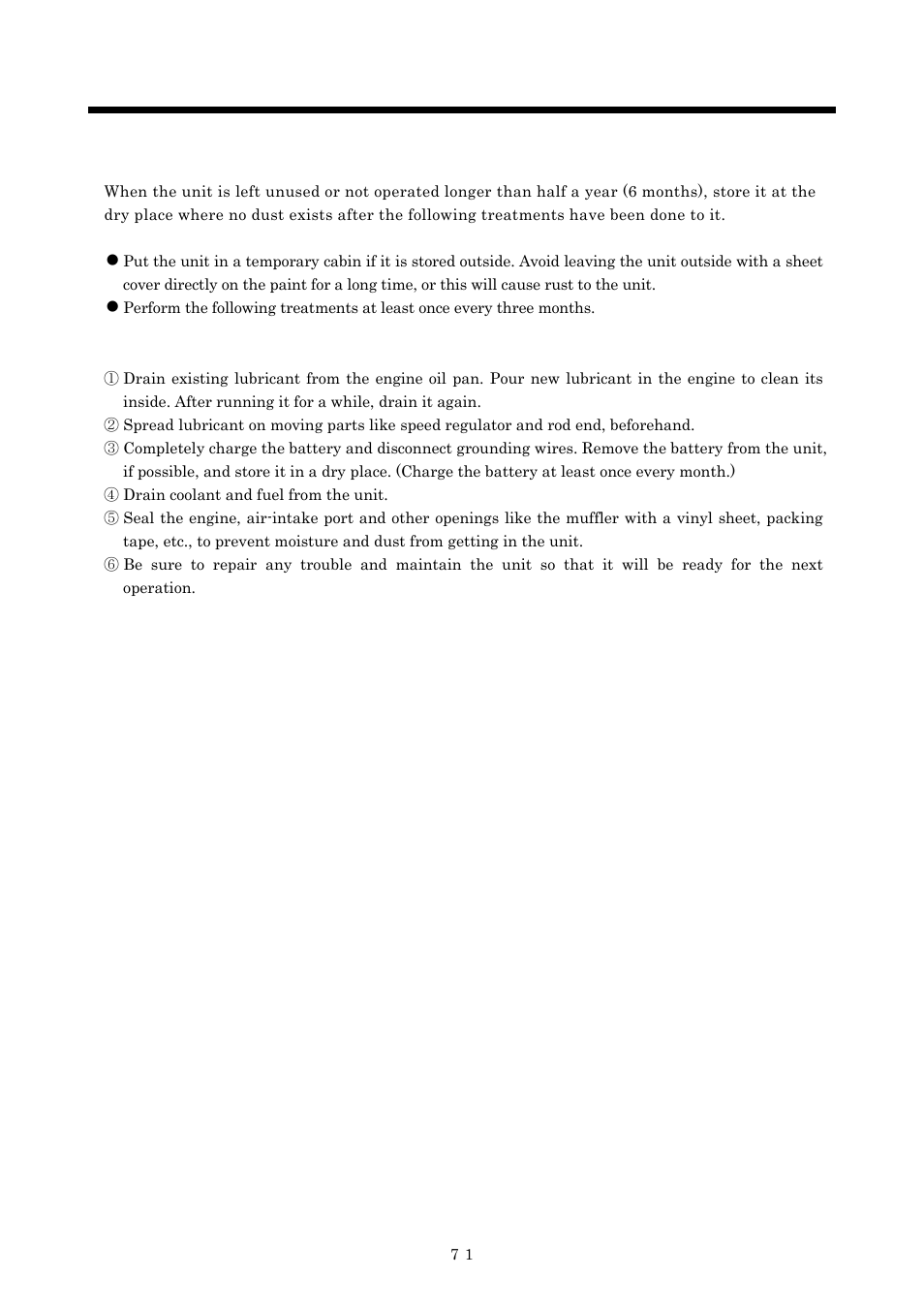 Storage of the unit, 1 preparation for long-term storage | MMD Equipment 185S-6C2 User Manual | Page 57 / 66
