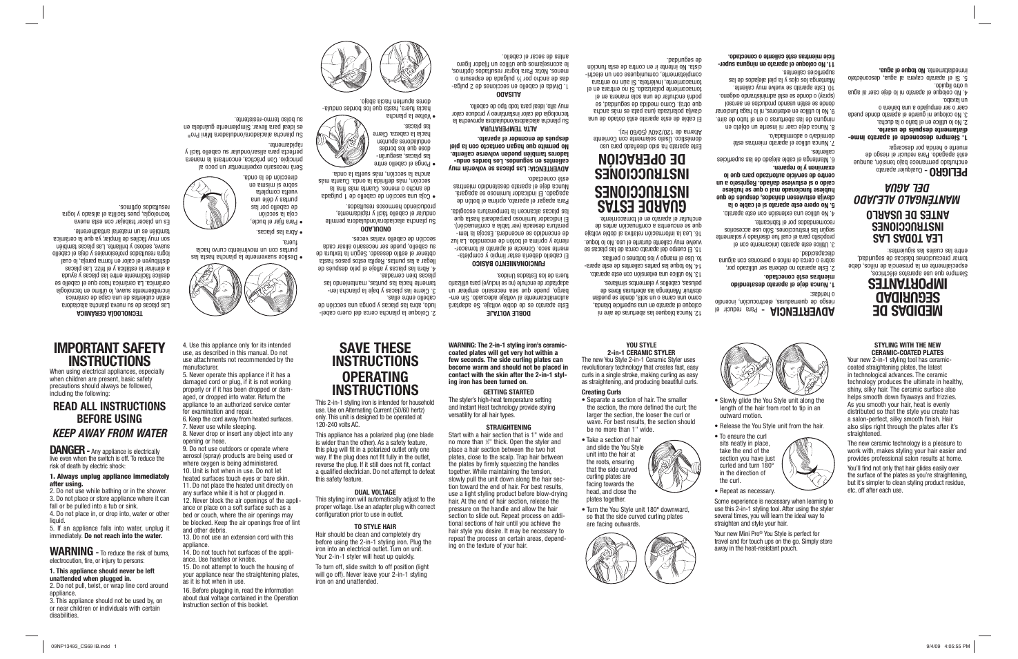 Conair CS69 User Manual | 2 pages