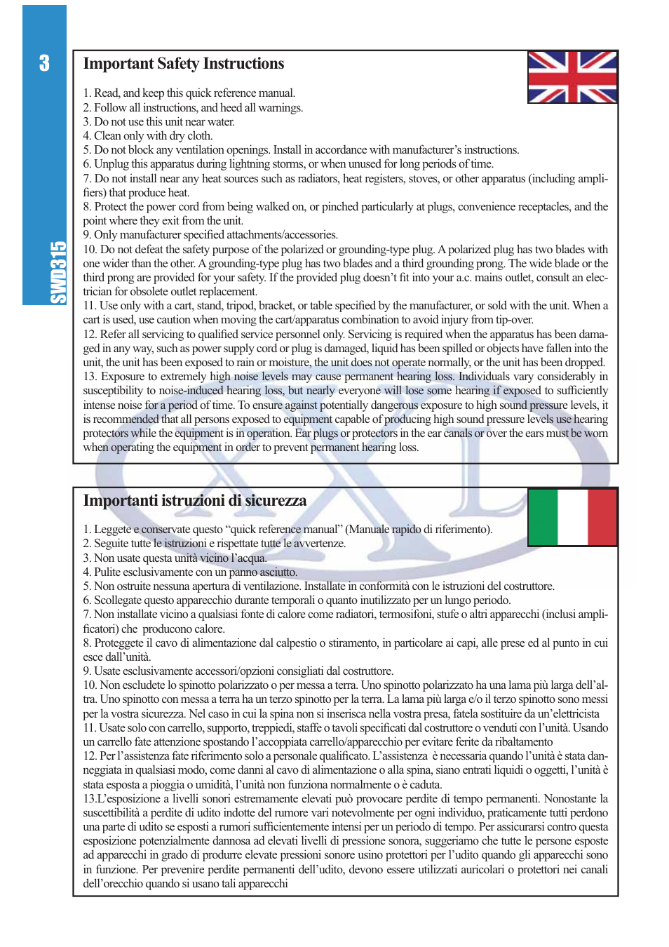 Mogar Music SWD315 User Manual | Page 3 / 16