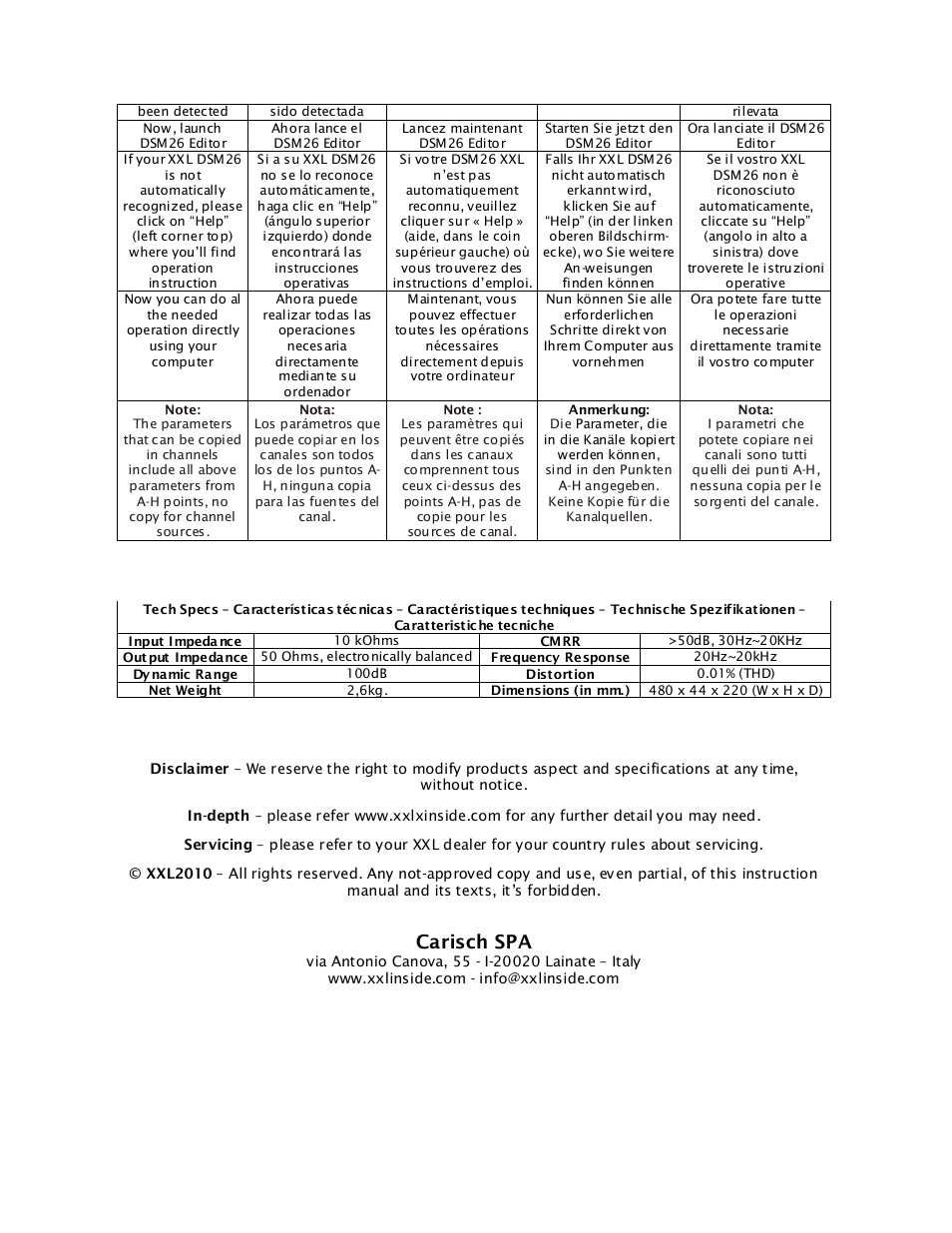 Carisch spa | Mogar Music DSM26 User Manual | Page 12 / 12