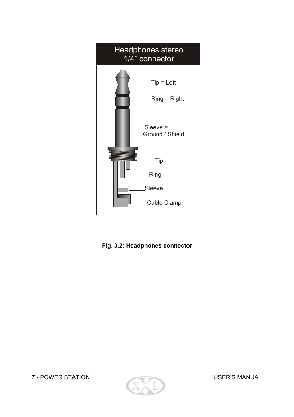 Headphones stereo 1/4” connector | Mogar Music POWERSTATION User Manual | Page 8 / 16