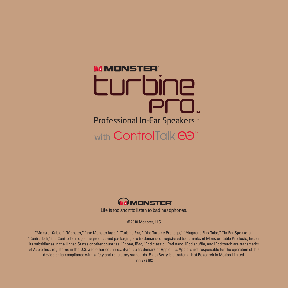 With | Monster Turbine Copper Pro Advanced Professional In-Ear Speakers with ControlTalk User Manual | Page 20 / 20