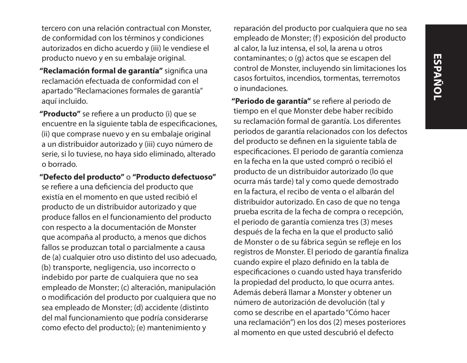 Esp añol | Monster iSport SuperSlim Wireless Bluetooth In Ear Sport Headphones User Manual | Page 57 / 239