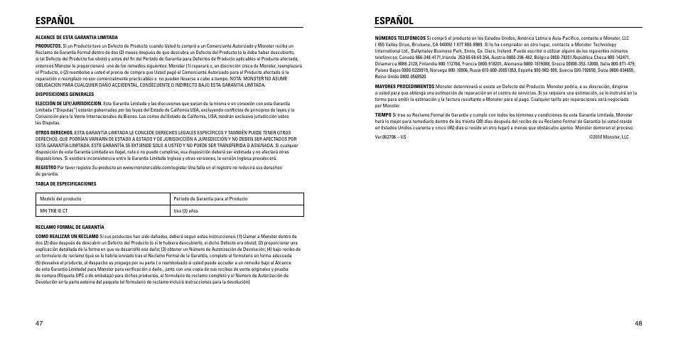 Español | Monster Turbine High Performance In-Ear Speakers User Manual | Page 25 / 27