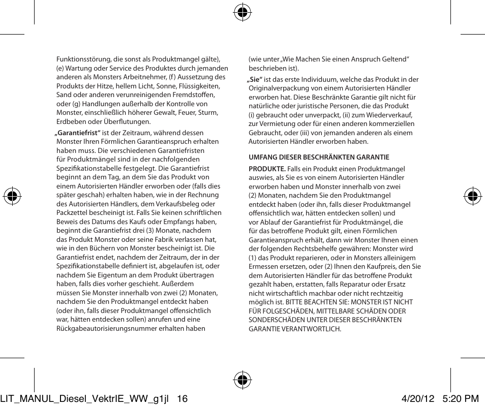 Monster Diesel VEKTR In-Ear Headphones User Manual | Page 16 / 84
