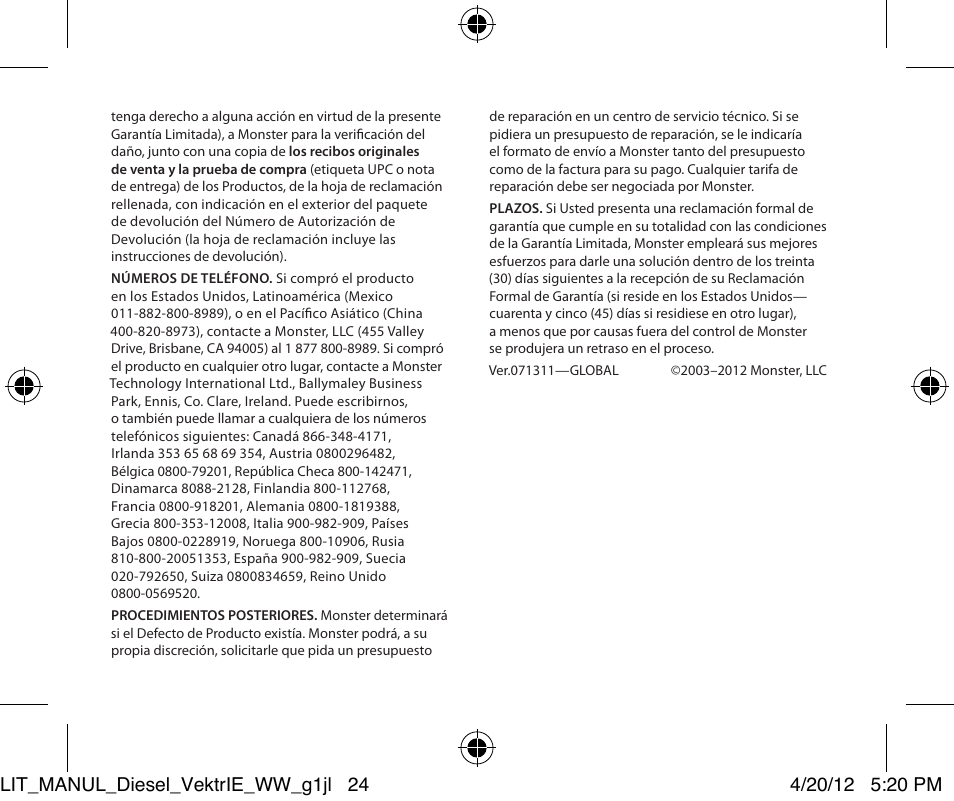 Monster Diesel VEKTR In-Ear Headphones User Manual | Page 24 / 84