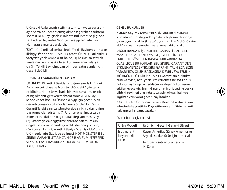 Monster Diesel VEKTR In-Ear Headphones User Manual | Page 52 / 84