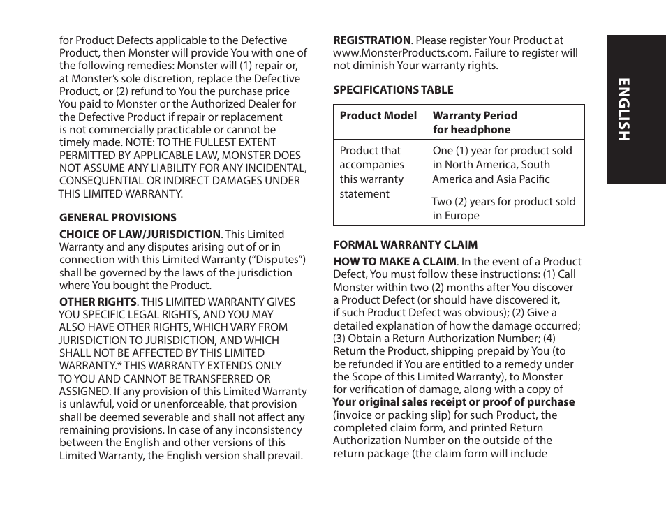 English | Monster iSport Bluetooth Wireless In Ear Sport Headphones User Manual | Page 13 / 232