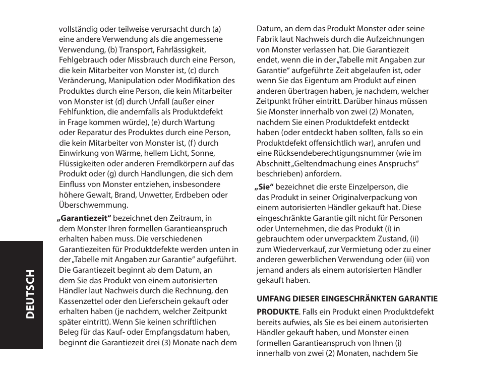 Deut sch | Monster iSport Bluetooth Wireless In Ear Sport Headphones User Manual | Page 40 / 232