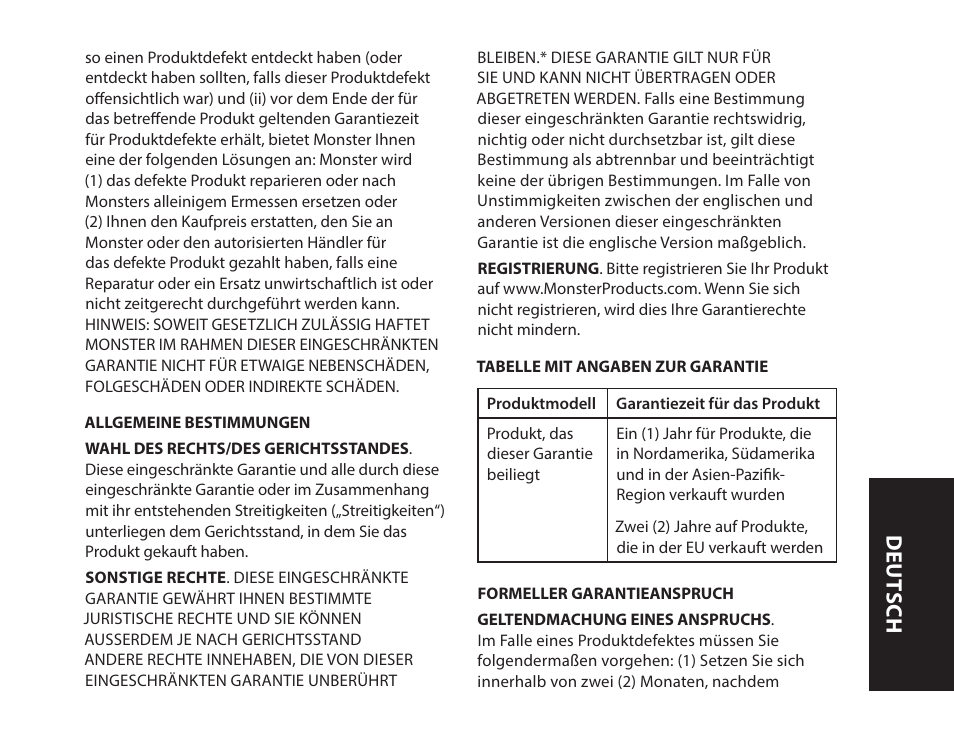 Deut sch | Monster iSport Bluetooth Wireless In Ear Sport Headphones User Manual | Page 41 / 232
