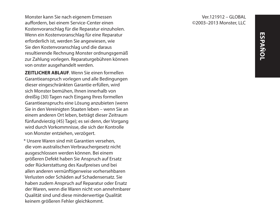Esp añol | Monster iSport Bluetooth Wireless In Ear Sport Headphones User Manual | Page 43 / 232
