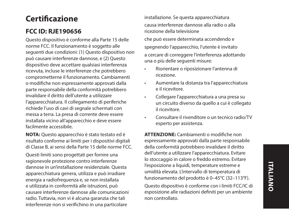 Certificazione | Monster iSport Bluetooth Wireless In Ear Sport Headphones User Manual | Page 79 / 232