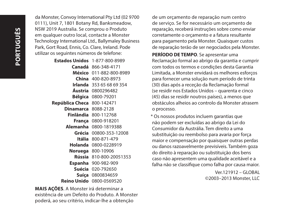 Português | Monster iSport Bluetooth Wireless In Ear Sport Headphones User Manual | Page 98 / 232