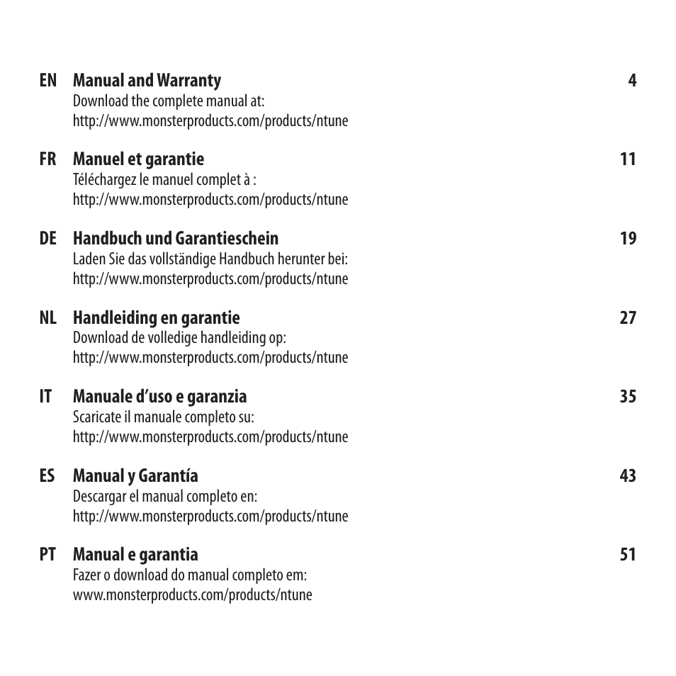 Monster NCredible NTune User Manual | Page 2 / 114