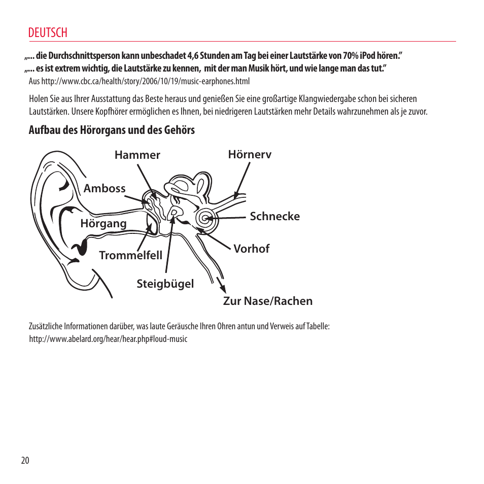 Deutsch | Monster NCredible NTune User Manual | Page 20 / 114