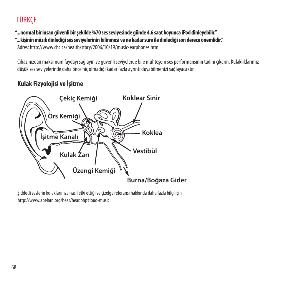 Türkçe | Monster NCredible NTune User Manual | Page 68 / 114