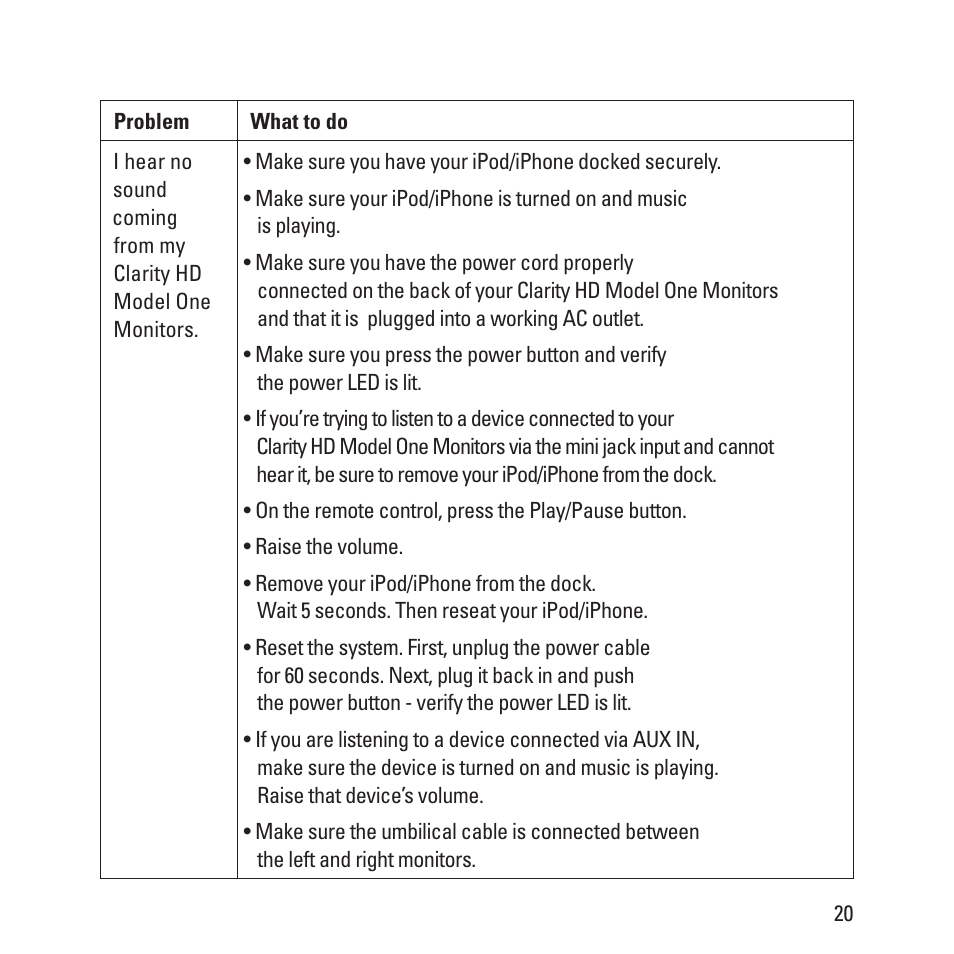 Monster Clarity HD Model One High Definition Multi-Media Speaker Monitor Gloss Finish User Manual | Page 21 / 84