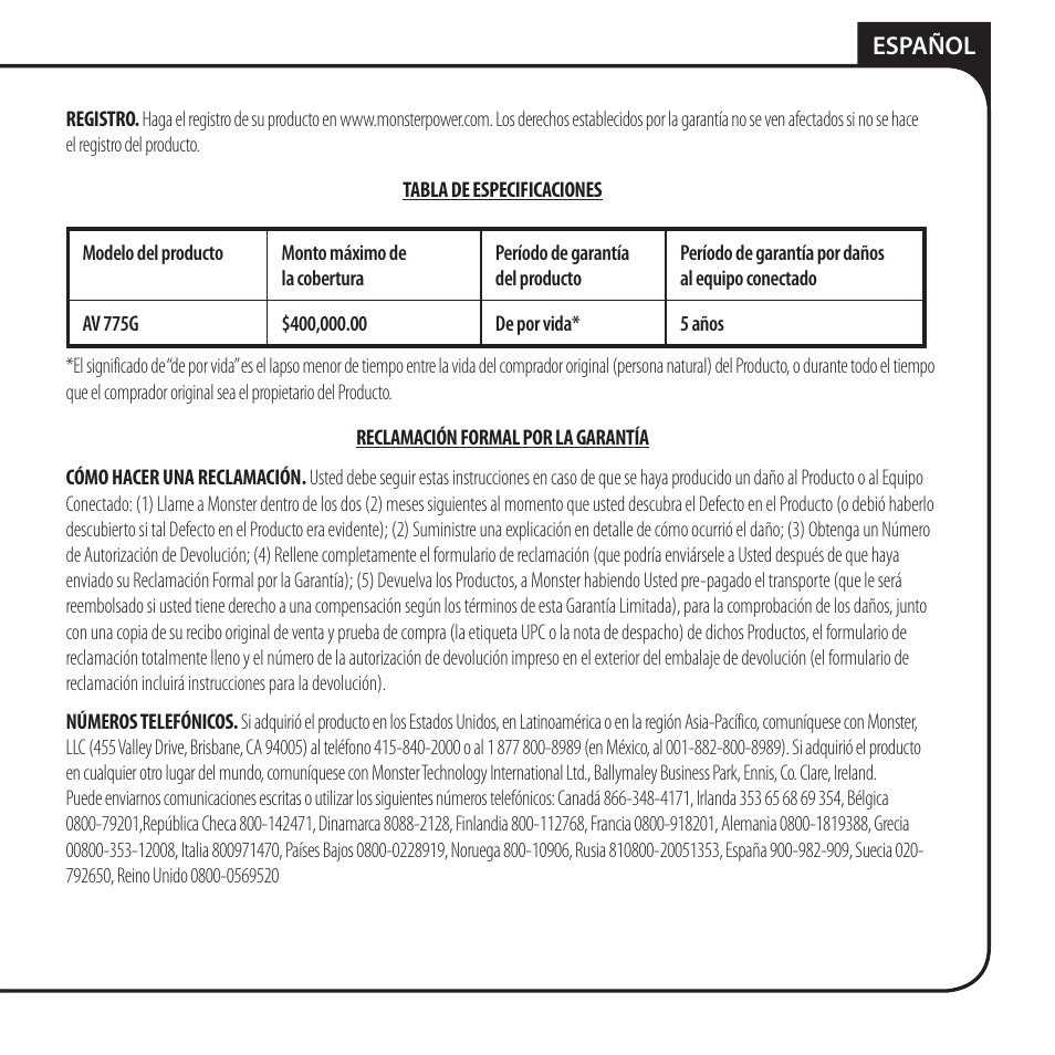 Monster AV 775G PowerCenter User Manual | Page 65 / 68