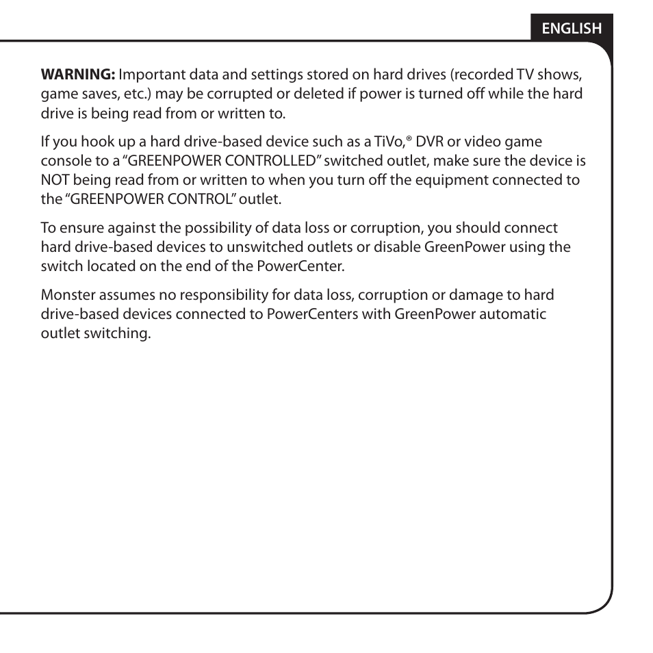 Monster HT 800G PowerCenter User Manual | Page 11 / 76