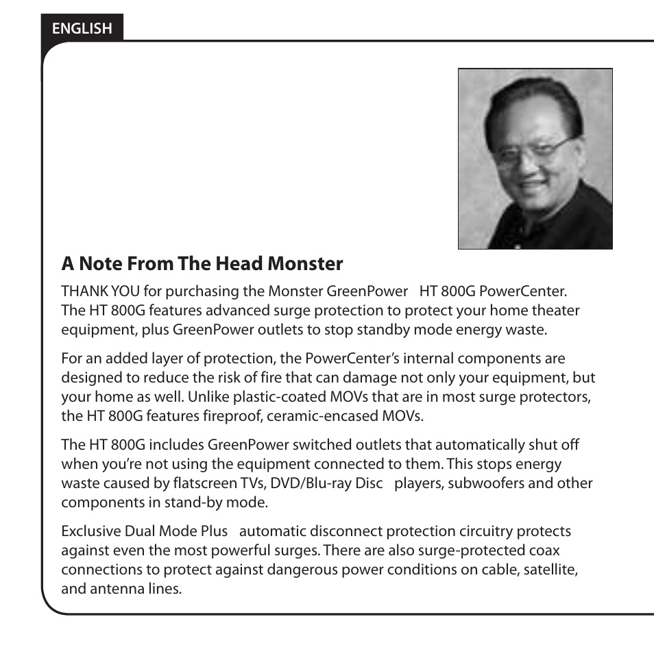 Monster HT 800G PowerCenter User Manual | Page 2 / 76