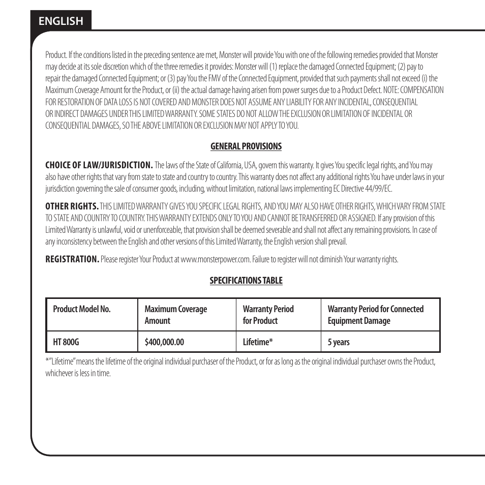 Monster HT 800G PowerCenter User Manual | Page 22 / 76