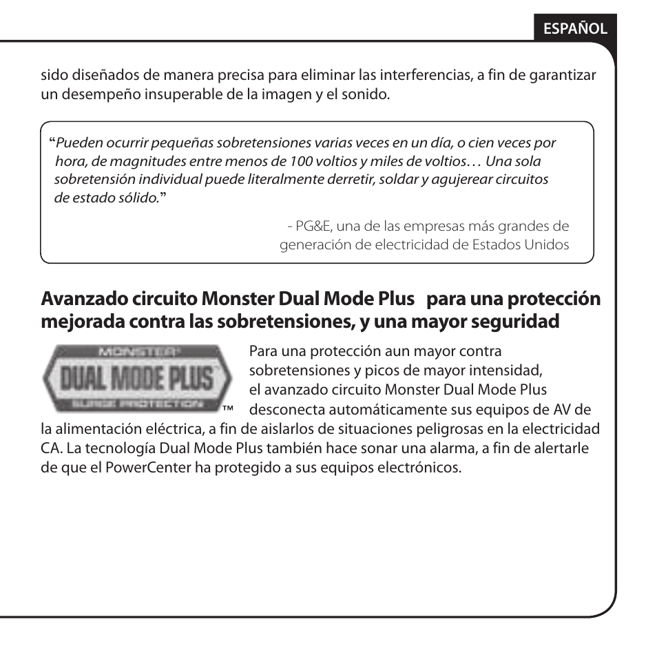 Avanzado circuito monster dual mode plus | Monster HT 800G PowerCenter User Manual | Page 53 / 76