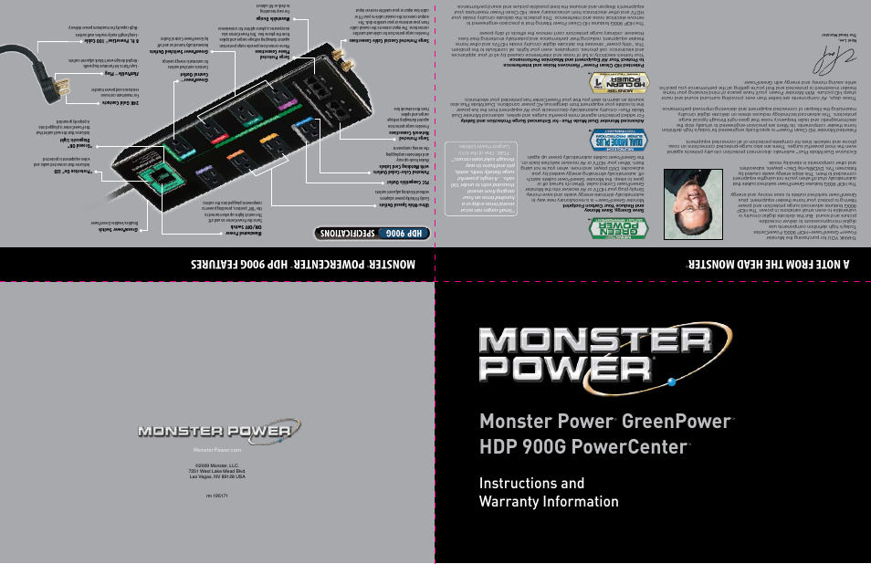 Monster HDP 900G User Manual | 2 pages