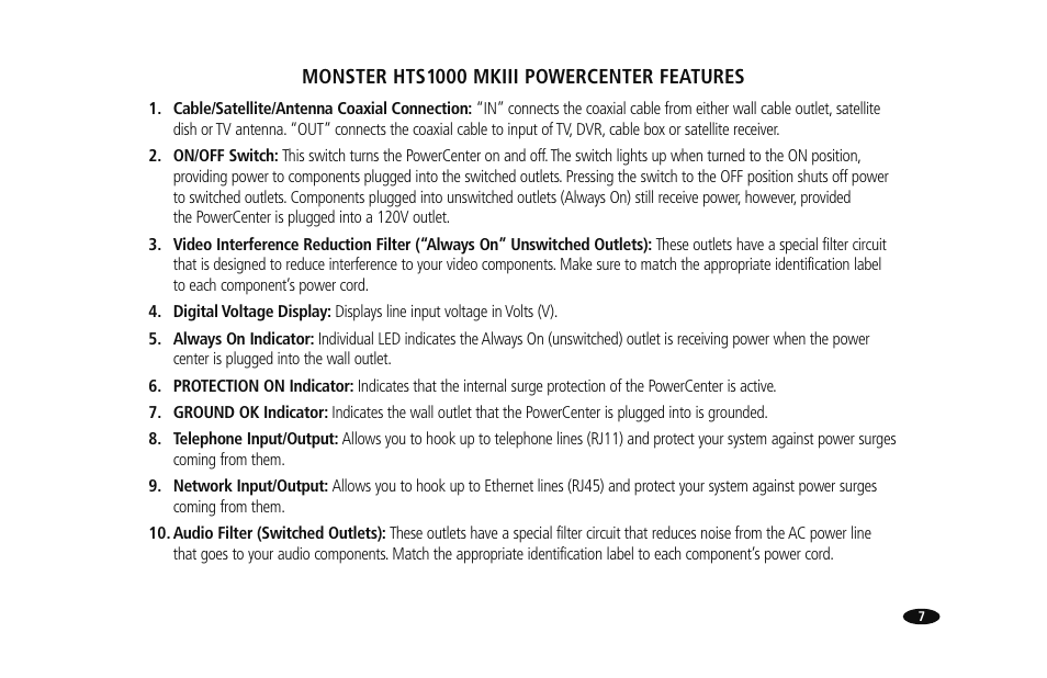 Monster HTS1000MKIII User Manual | Page 13 / 79