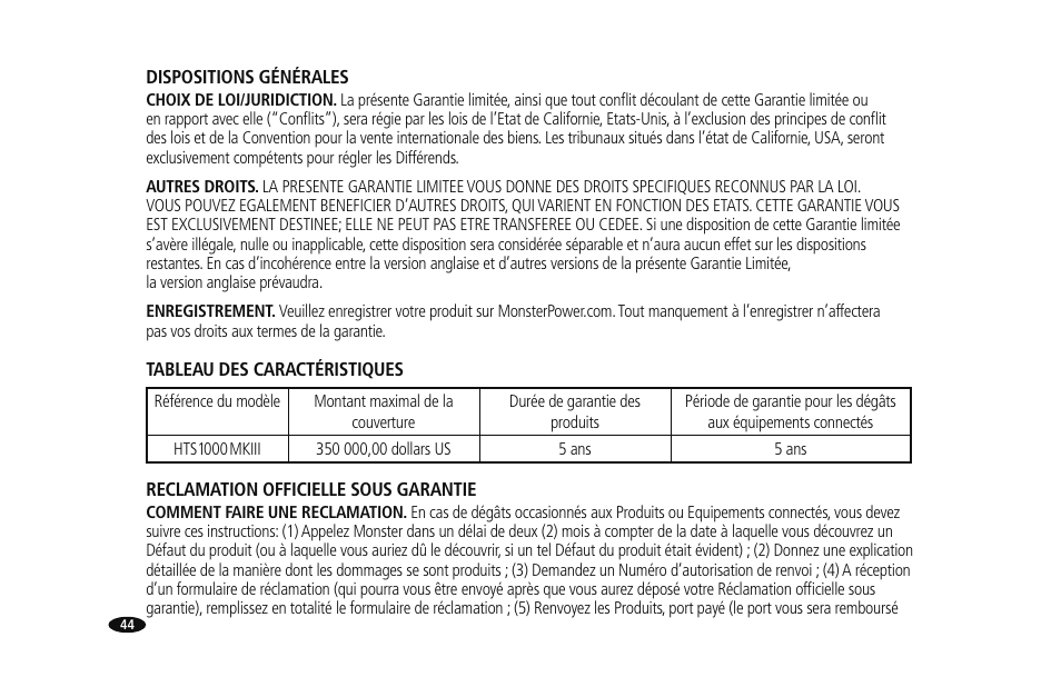 Monster HTS1000MKIII User Manual | Page 50 / 79