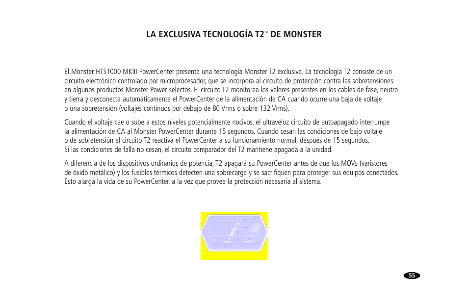 La exclusiva tecnología t2, De monster | Monster HTS1000MKIII User Manual | Page 61 / 79