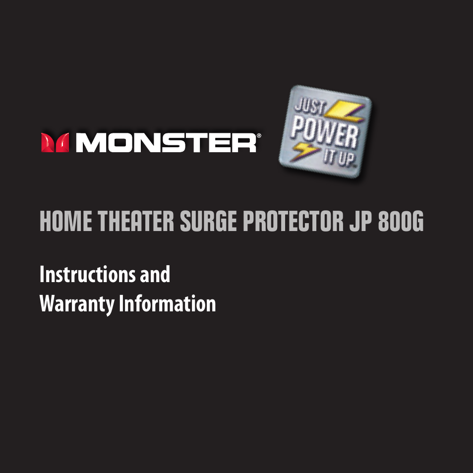 Monster JP 800G User Manual | 62 pages