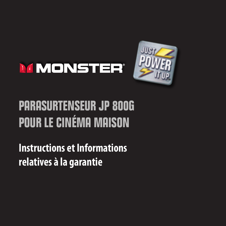 Parasurtenseur jp 800g pour le cinéma maison | Monster JP 800G User Manual | Page 21 / 62