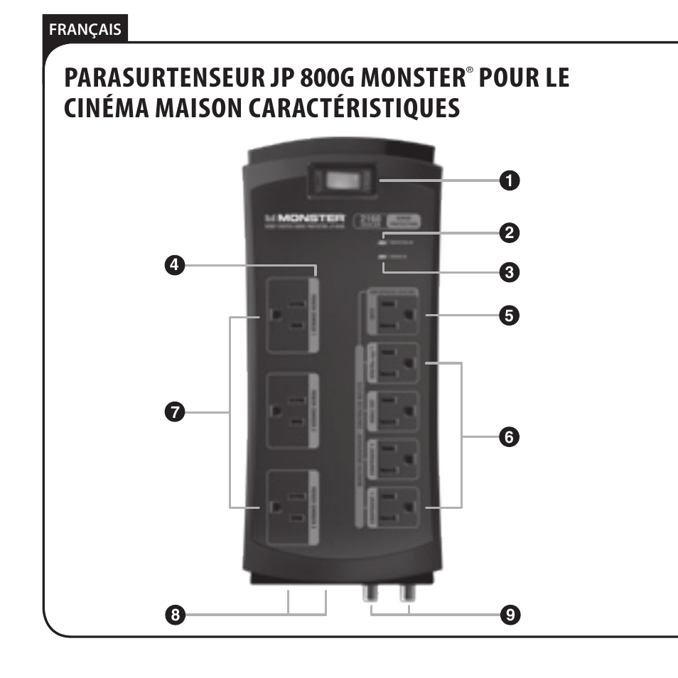 Parasurtenseur jp 800g monster, Pour le cinéma maison caractéristiques | Monster JP 800G User Manual | Page 24 / 62