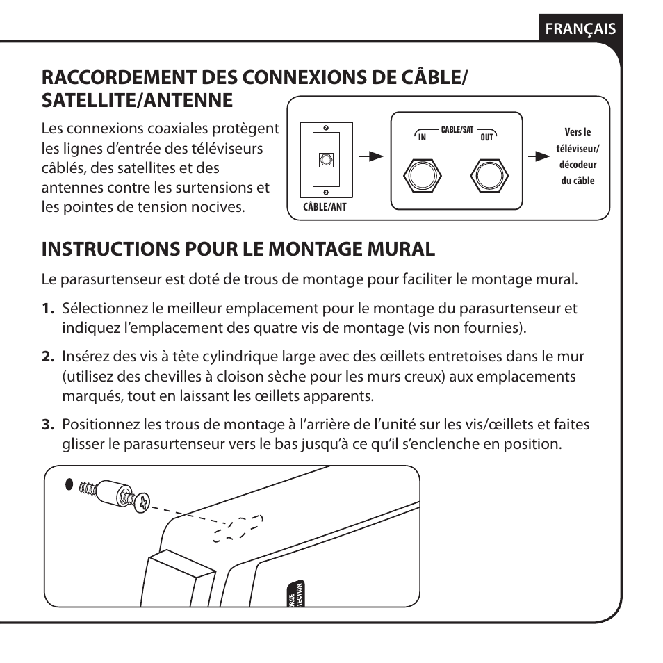 Instructions pour le montage mural | Monster JP 800G User Manual | Page 29 / 62