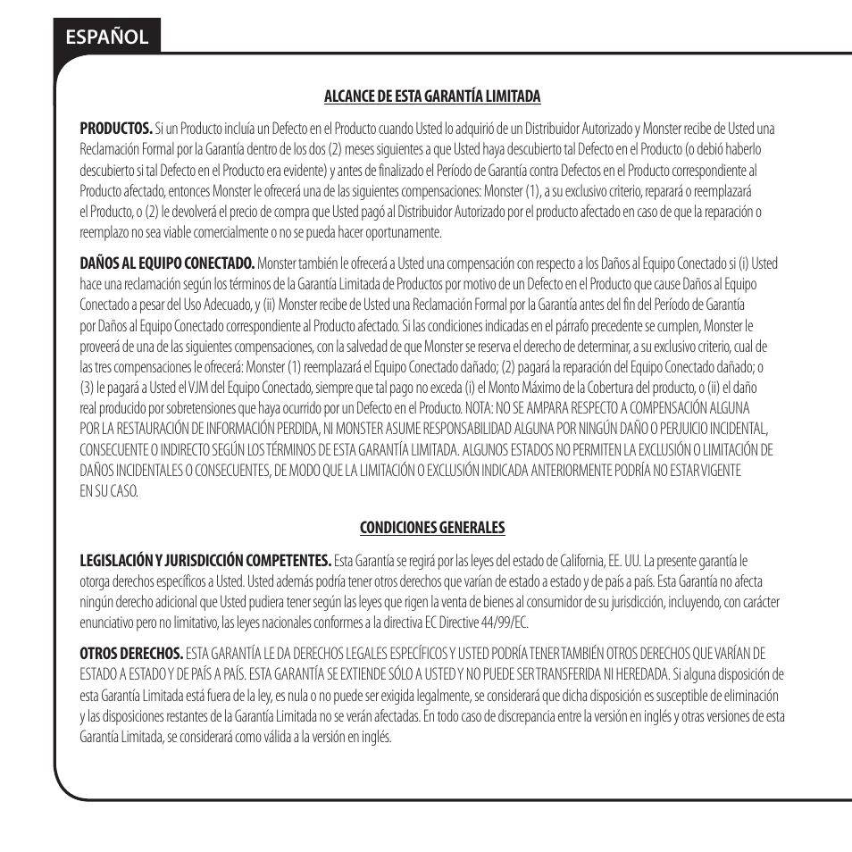 Monster JP 800G User Manual | Page 58 / 62