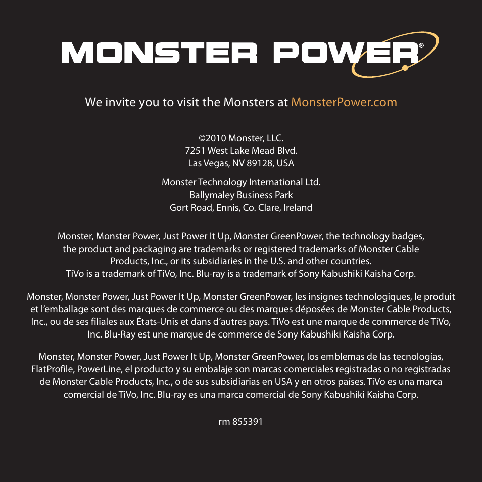 Monster JP 800G User Manual | Page 62 / 62