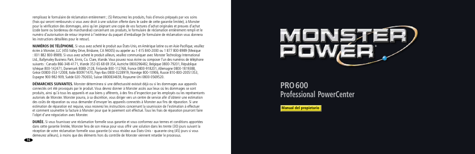 Pro 600 professional powercenter | Monster PRO 600 User Manual | Page 23 / 35