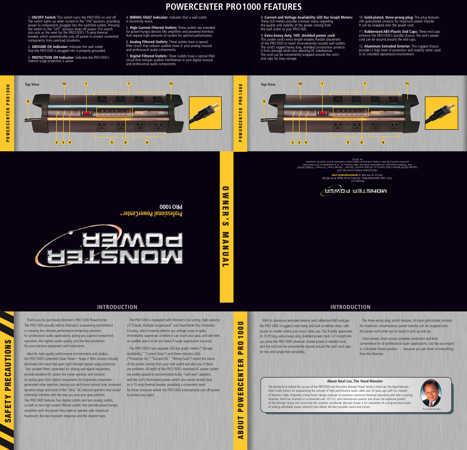 Monster PRO 1000 with Clean Power Stage 2 User Manual | 2 pages