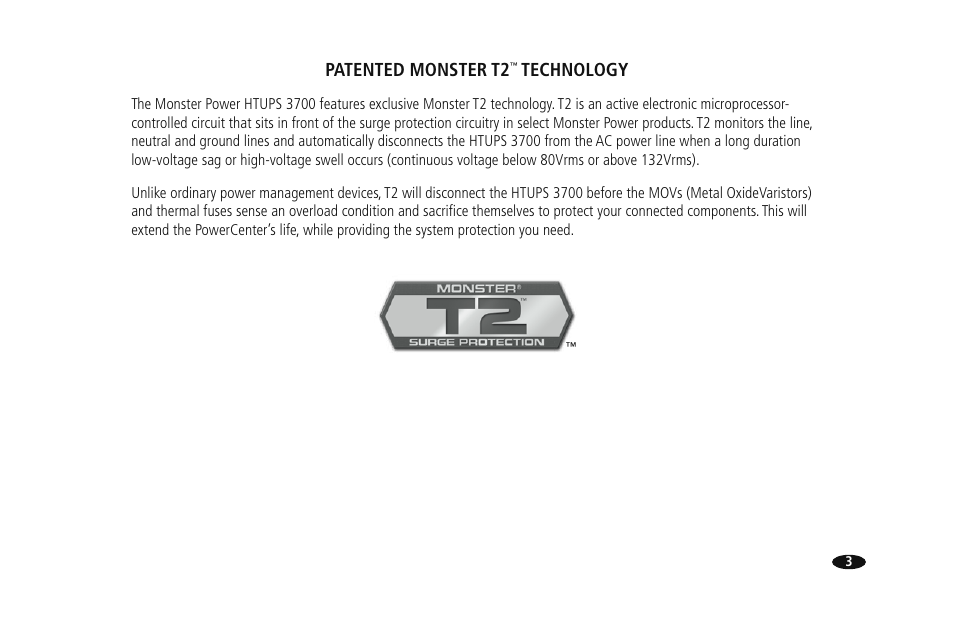 Patented monster t2, Technology | Monster HTUPS 3700 User Manual | Page 11 / 62