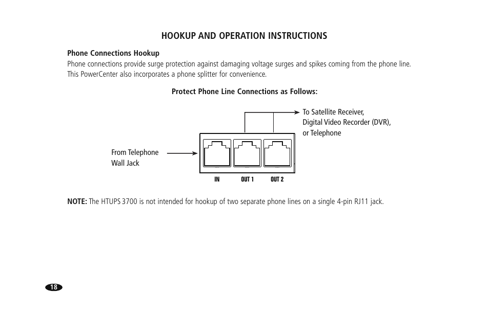 Htups 3700, Cabl e/ sat media center dv r/ tiv o, Hookup and operation instructions | Monster HTUPS 3700 User Manual | Page 26 / 62