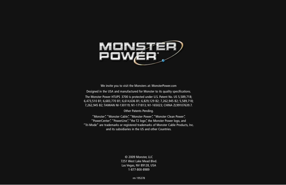 Monster HTUPS 3700 User Manual | Page 62 / 62