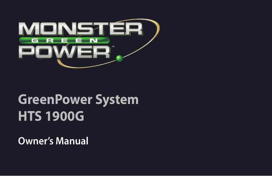 Monster HTS 1900G User Manual | 120 pages