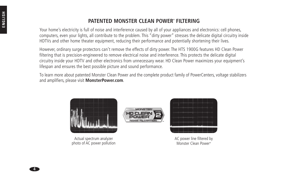 Patented monster clean power, Filtering | Monster HTS 1900G User Manual | Page 12 / 120