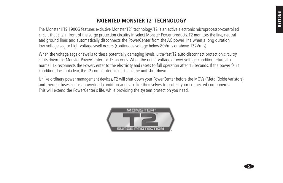 Patented monster t2, Technology | Monster HTS 1900G User Manual | Page 13 / 120